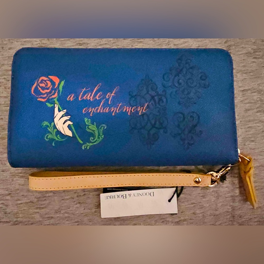 Disney Parks Dooney & Bourke Beauty & The Beast Belle Roses Wallet Wristlet - Picture 2 of 13